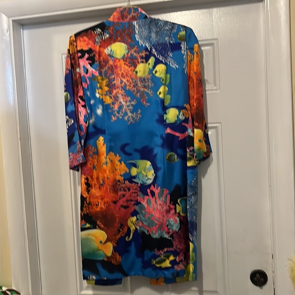 No label all silk magnificent duster coat.. Asian influence - Picture 8 of 11